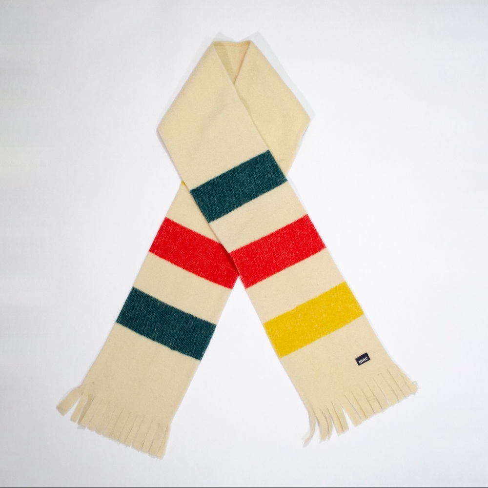 Vintage Mackintosh Hudson Bay Striped Wool Scarf
